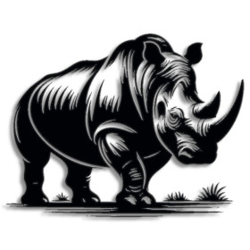 Rhino Metal Cut Wall Art – Modern Home Decor, Minimalist Wall Decor