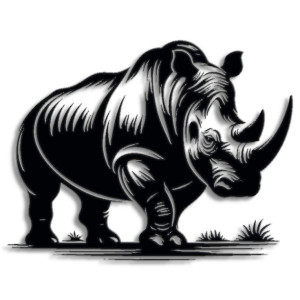 Rhino Metal Cut Wall Art – Modern Home Decor, Minimalist Wall Decor