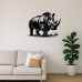 Rhino Metal Cut Wall Art – Modern Home Decor, Minimalist Wall Decor